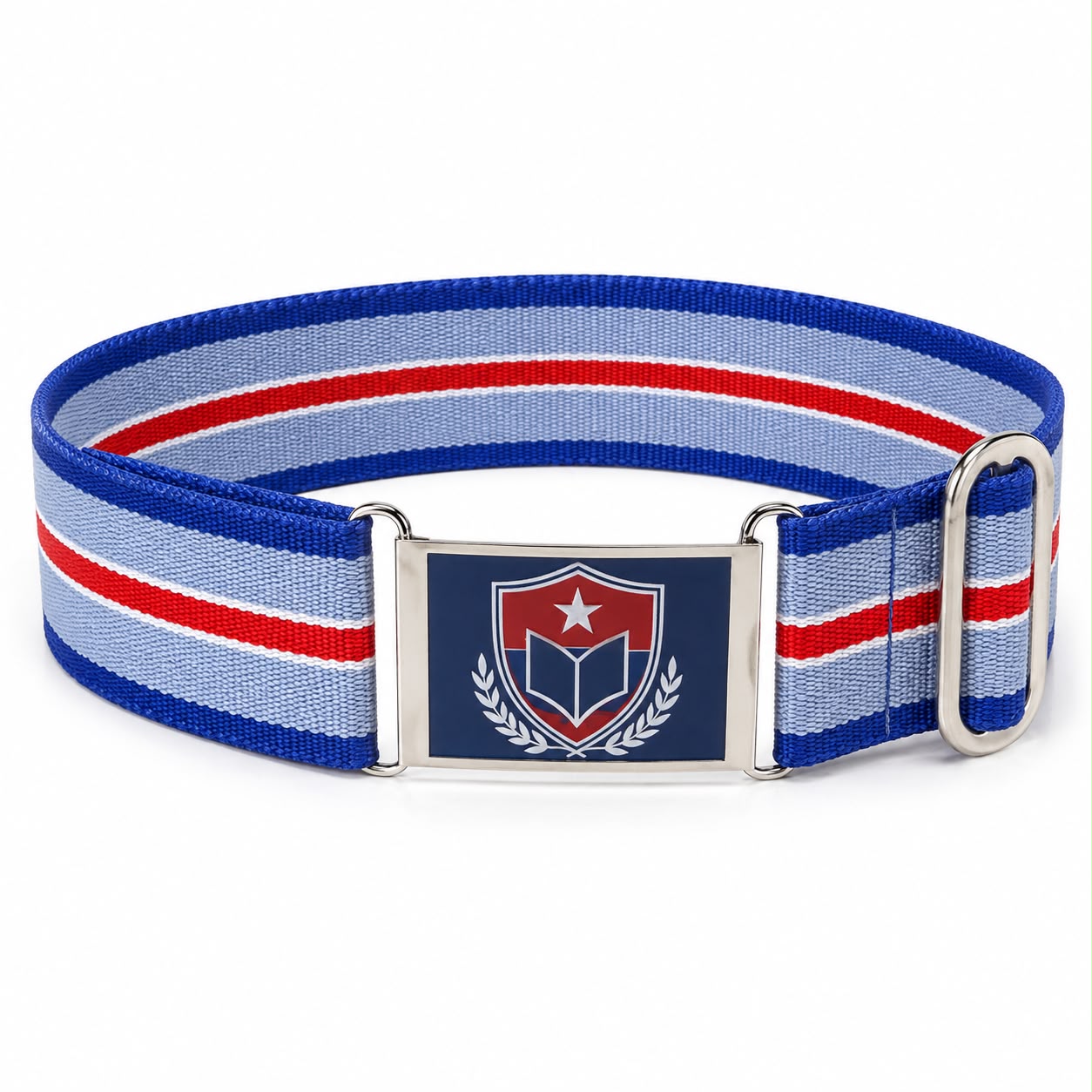 Striped Navy & Red Webbing Belt
