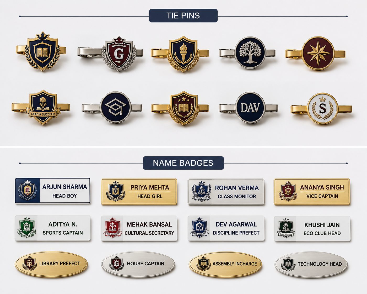 Tie Pins & Name Badges