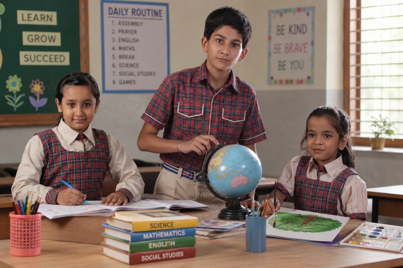 Primary Check Pinafore & Shirt