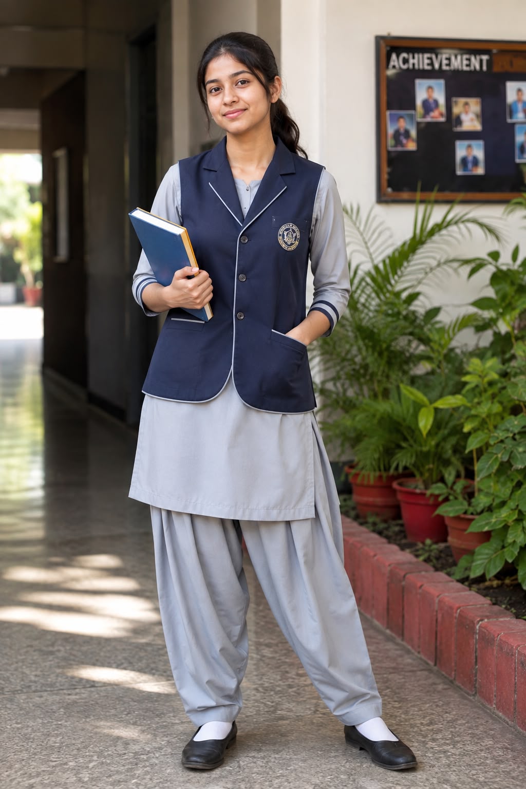 Girls Kurti & Sleeveless Waistcoat Set